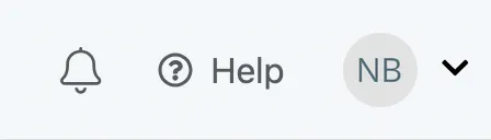 Top toolbar in your SignalWire Space with a notification icon, a link to 'Help', and a profile icon.